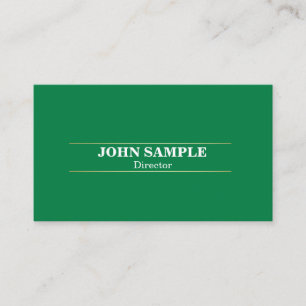 Elegant Modern Professional Design Green Gold Business Card