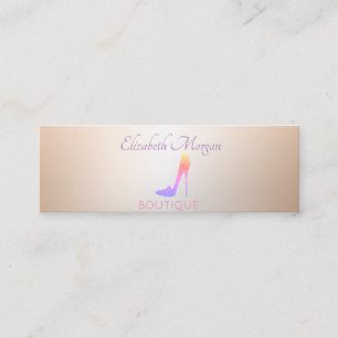 Elegant Modern Professional Glitter High Heel Mini Business Card