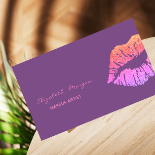 Elegant Modern Professional  ,Glitter Lips Business Card
