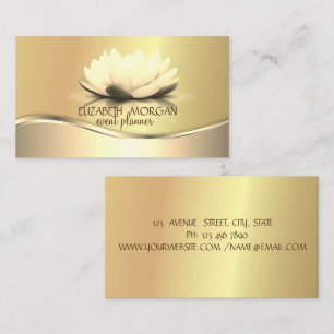 Elegant Modern Professional Gold Lotus Business Card