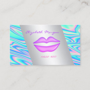 Elegant Modern Professional Lips Holographic Business Card