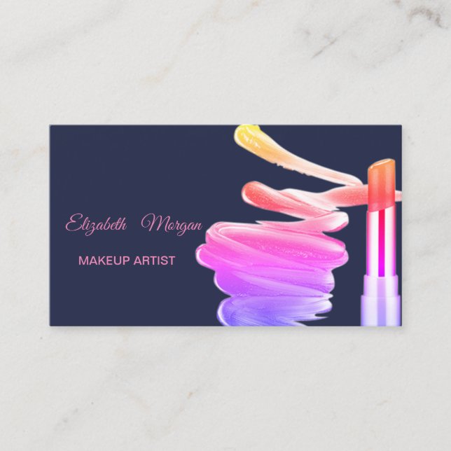 Elegant Modern Professional  ,Lipstick Business Card (Front)