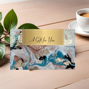 Elegant Modern,Professional Marble Gold Confetti Discount Card