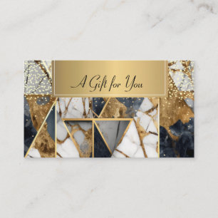 Elegant Modern,Professional Marble Gold Geometric Discount Card