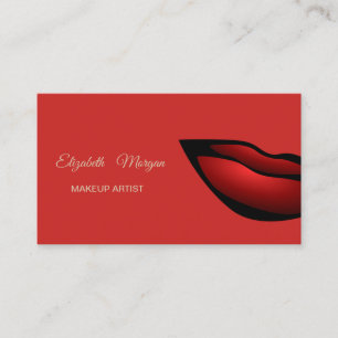 Elegant Modern Professional Red Lips Business Card