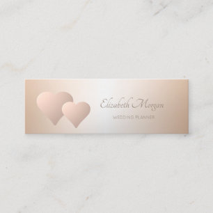 Elegant Modern Professional Rose Gold Hearts Mini Business Card