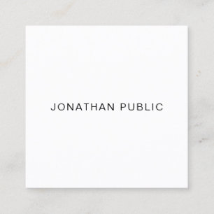 Elegant Modern Professional Smooth Unique Plain Square Business Card