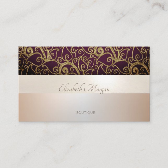 Elegant Modern Professional Swirls Luminous Business Card (Front)
