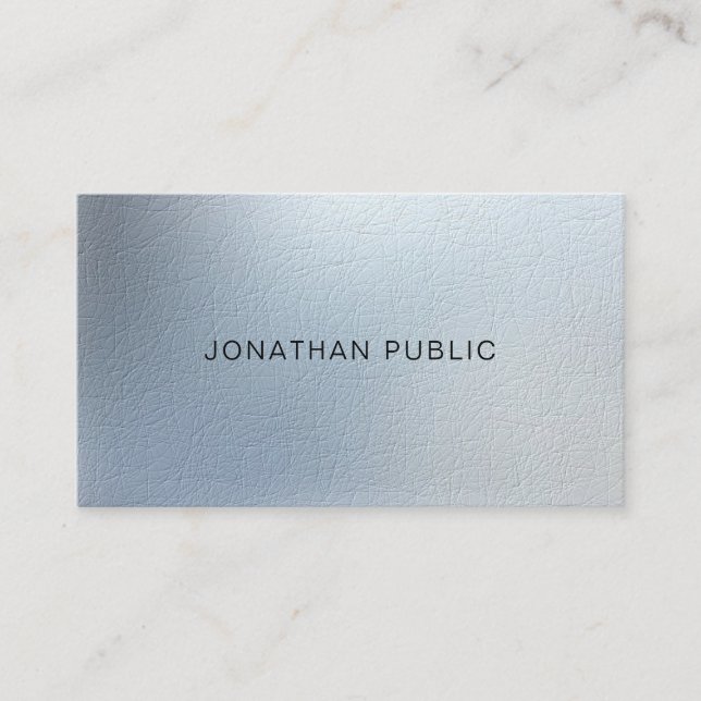 Elegant Modern Professional Texture Look Chic Top Business Card (Front)