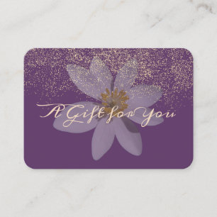 Elegant Modern Purple,White Daisy, Confetti Discount Card