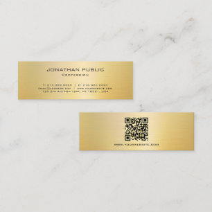 Elegant Modern QR Code Gold Create Your Own Mini Business Card