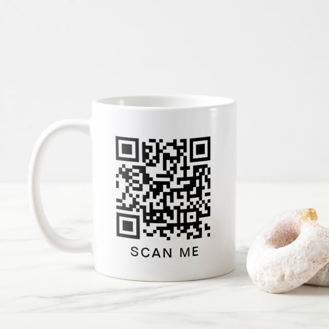 Elegant Modern QR Code Scan Me Create Your Own Coffee Mug (With Donut)