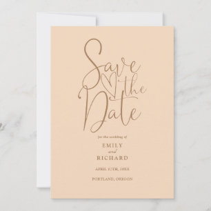 Elegant Modern QR Code Soft Peach Wedding Save The Date