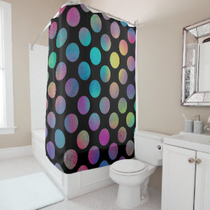 Elegant Modern Rainbow Polka Dots Pattern Shower Curtain