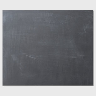 Elegant Modern Real Chalkboard Blackboard Black Wrapping Paper