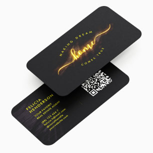 Elegant Modern Real Estate Agent Realtor QR Business Card