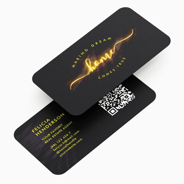 Elegant Modern Real Estate Agent Realtor QR Business Card (Creator Uploaded)