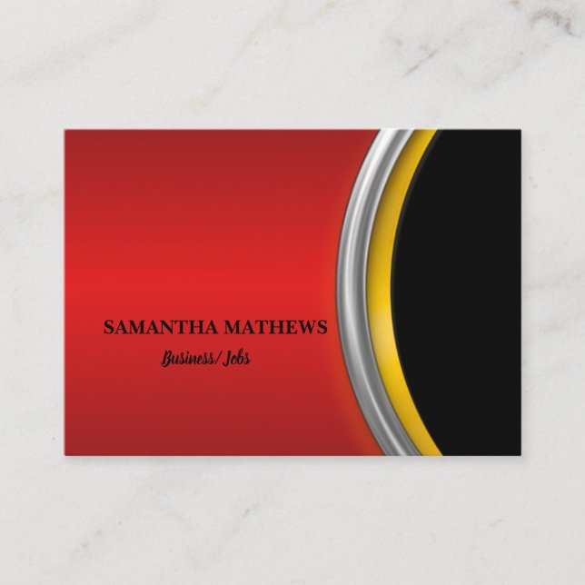 ELEGANT MODERN RED BLACK CORPORATE PROFESSIONAL BUSINESS CARD (Front)