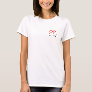 Elegant modern red bow ribbon T-Shirt