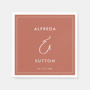 Elegant & Modern Red clay wedding Napkin