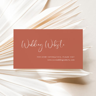 Elegant & modern Red Clay wedding website Enclosure Card
