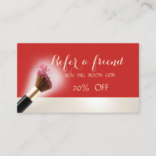 Elegant Modern,Red,Makeup Brush Referral Card