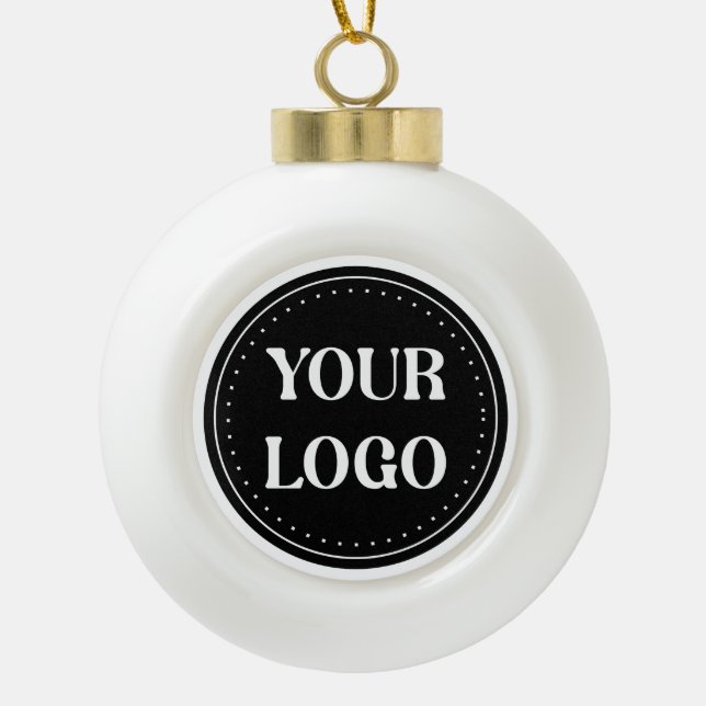 elegant, modern, refined, & editable.  ceramic ball christmas ornament (Front)