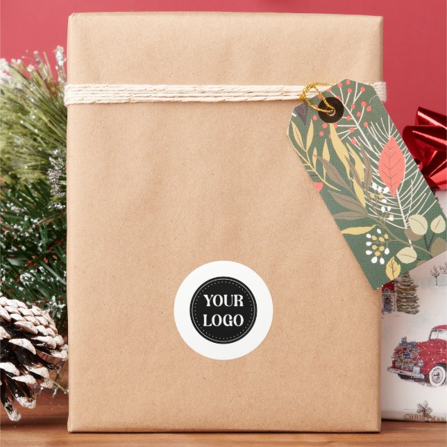 elegant, modern, refined, & editable.  classic round sticker (Holiday)