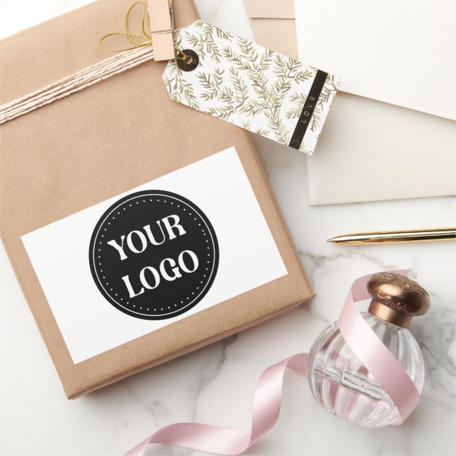 elegant, modern, refined, & editable.  rectangular sticker (Gifting)