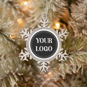 elegant, modern, refined, & editable. snowflake pewter christmas ornament