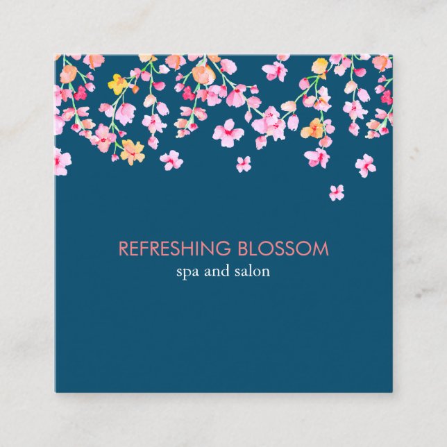 Elegant Modern Refreshing blossom Square Business Card (Front)