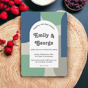 Elegant Modern Retro Classy Chic Abstract Wedding Invitation