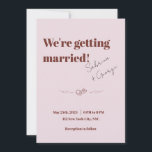 Elegant Modern Retro Handwritten Wedding Invitation<br><div class="desc">A wonderful and chic addition to your wedding planning. This design includes rich colours,  fun retro typography,  and clean lines. Made for the modern,  timeless bride who wants something simple but not over the top.</div>