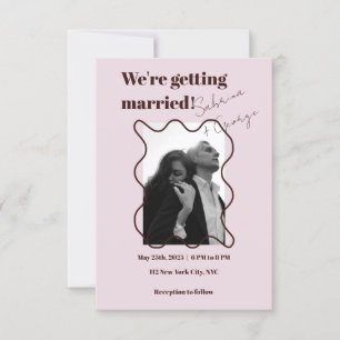 Elegant Modern Retro Photograph QR Code Wedding Invitation