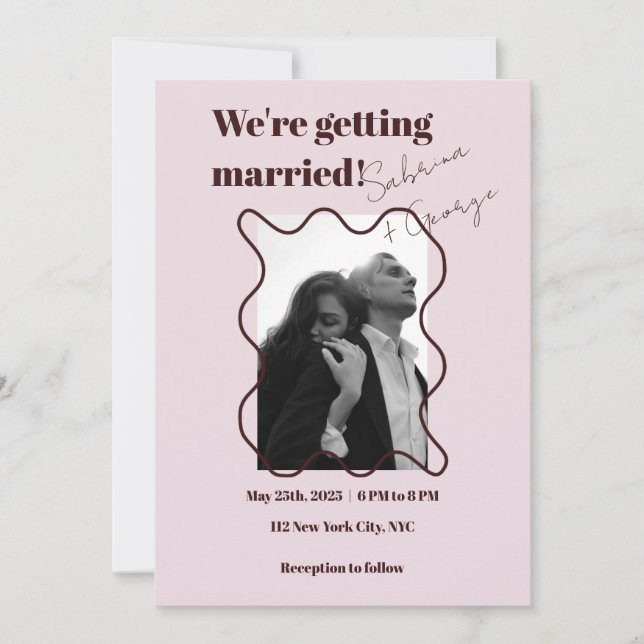 Elegant Modern Retro Photograph Wedding Invitation (Front)