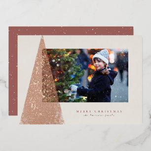 Elegant modern rose gold Christmas tree one photo