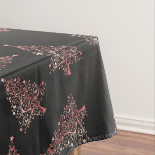 Elegant modern rose gold Christmas tree pattern Tablecloth