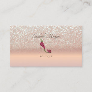 Elegant Modern,Rose Gold Glitter Bokeh High Heels Business Card