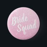 Elegant & modern rose gold glitter brides squad 6 cm round badge<br><div class="desc">Stylish design in faux rose gold glitter.</div>