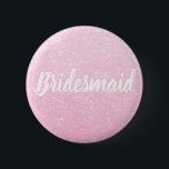 Elegant & modern rose gold glitter bridesmaid 6 cm round badge<br><div class="desc">Stylish design in faux rose gold glitter.</div>