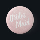Elegant & modern rose gold glitter bridesmaid 6 cm round badge<br><div class="desc">Stylish design in faux rose gold glitter.</div>