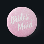 Elegant & modern rose gold glitter bridesmaid 6 cm round badge<br><div class="desc">Stylish design in faux rose gold glitter.</div>