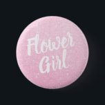 Elegant & modern rose gold glitter flower girl 6 cm round badge<br><div class="desc">Stylish design in faux rose gold glitter.</div>