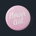 Elegant & modern rose gold glitter flower girl 6 cm round badge<br><div class="desc">Stylish design in faux rose gold glitter.</div>
