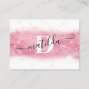 Elegant modern rose gold glitter makeup artist business card