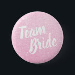 Elegant & modern rose gold glitter team bride 6 cm round badge<br><div class="desc">Stylish design in faux rose gold glitter.</div>