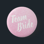 Elegant & modern rose gold glitter team bride 6 cm round badge<br><div class="desc">Stylish design in faux rose gold glitter.</div>