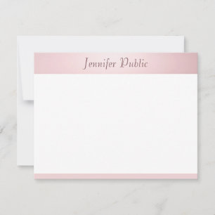 Elegant Modern Rose Gold Handwriting Script Card