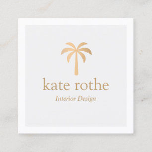 Elegant Modern  Rose Gold Palm Tree Calling Card