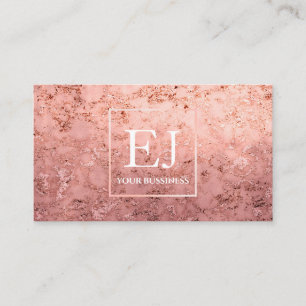 Elegant modern rose gold & pink marble business card